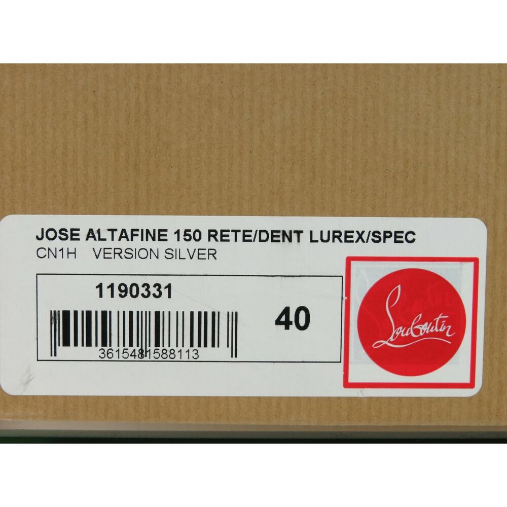 NIB LOUBOUTIN JOSE ALTAFINE 150 SILVER METALLIC LEATHER LACE PLATFORM PUMPS 40 - Picture 11 of 11